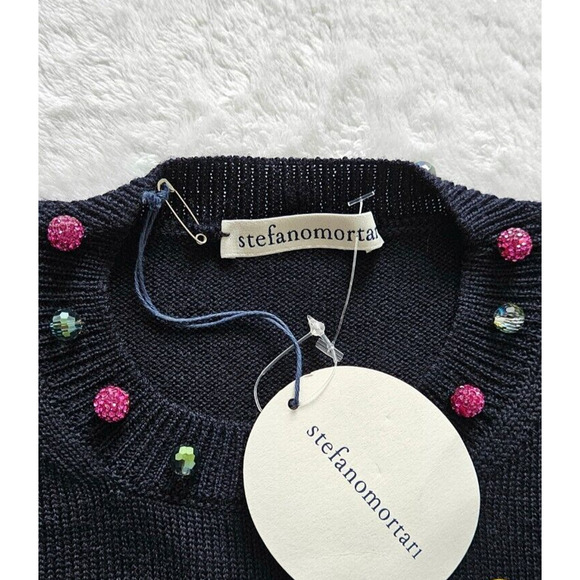 STEFANO MORTARI Italy embellished "resort ready" goop sweater nwt $480 it-40 / s - Picture 11 of 11